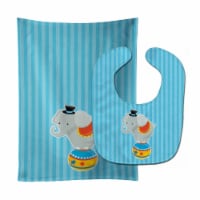 Carolines Treasures BB8699STBU Circus Elephant Baby Bib & Burp Cloth