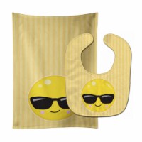 Carolines Treasures BB8740STBU Cool Sunglass Face Baby Bib & Burp Cloth