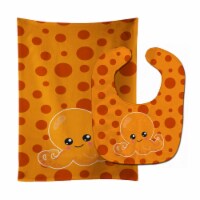 Carolines Treasures BB8799STBU Cutie Ocean Octopus Orange Baby Bib & Burp Cloth