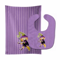 Carolines Treasures  BB9153STBU Halloween Witch Baby Bib & Burp Cloth