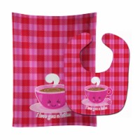 Carolines Treasures BB9130STBU I Love You a Latte Baby Bib & Burp Cloth