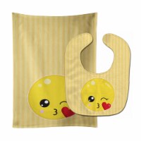 Carolines Treasures BB8731STBU Kissy Face Baby Bib & Burp Cloth