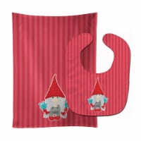 Carolines Treasures BB8781STBU Merry Christmas Gnome Baby Bib & Burp Cloth