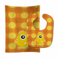 Carolines Treasures BB8849STBU Monster Gold Baby Bib & Burp Cloth