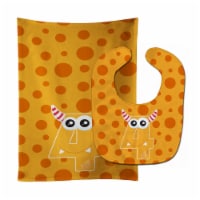 Carolines Treasures BB8854STBU Monster Month 4 Baby Bib & Burp Cloth