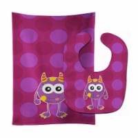Carolines Treasures BB8850STBU Monster Purple Baby Bib & Burp Cloth