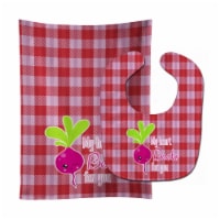 Carolines Treasures BB9132STBU My Heart Beets For You Baby Bib & Burp Cloth