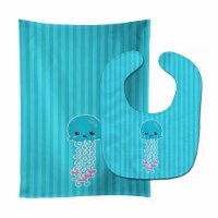 Carolines Treasures BB8908STBU Nautical Blue Jellyfish Baby Bib & Burp Cloth