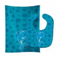 Carolines Treasures BB8894STBU Nautical Dolphin Ceaser Baby Bib & Burp Cloth