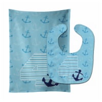 Carolines Treasures BB8875STBU Nautical Month 4 Baby Bib & Burp Cloth