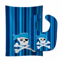 Carolines Treasures BB8980STBU Pirate Skull & Cross Bones Baby Bib & Burp Cloth
