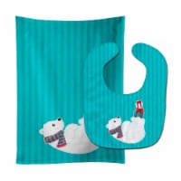 Carolines Treasures BB8986STBU Polar Bear No.4 Baby Bib & Burp Cloth