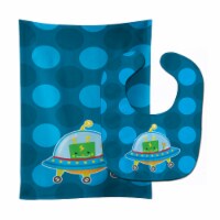 Carolines Treasures BB9081STBU Robot Spaceship Baby Bib & Burp Cloth