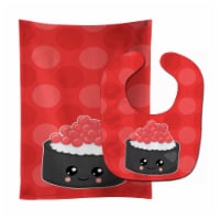 Carolines Treasures BB8803STBU Salmon Sushi Roll With Face Baby Bib & Burp Cloth
