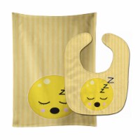 Carolines Treasures BB8738STBU Sleeping Face Baby Bib & Burp Cloth