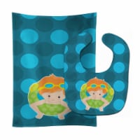 Carolines Treasures BB8998STBU Summer Pool Boy in Tube Ginger Baby Bib & Burp Cloth