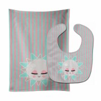 Carolines Treasures BB8719STBU Sun Face Baby Bib & Burp Cloth