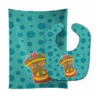 Carolines Treasures BB8814STBU Tiki Face Baby Bib & Burp Cloth