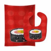 Carolines Treasures BB8800STBU Tuna Sushi Roll With Face Baby Bib & Burp Cloth