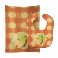 Carolines Treasures BB9011STBU Zoo Month 4 Palm Tree Baby Bib & Burp Cloth