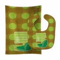 Carolines Treasures BB9012STBU Zoo Month 5 Baby Bib & Burp Cloth