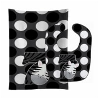Carolines Treasures BB9014STBU Zoo Month 7 Zebra Baby Bib & Burp Cloth