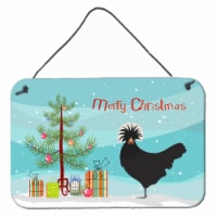 Polish Poland Chicken Christmas Wall or Door Hanging Prints, Teal