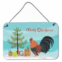 Dutch Bantam Chicken Christmas Wall or Door Hanging Prints, Teal