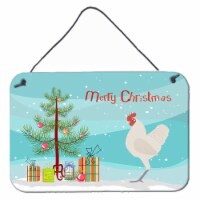 German Langshan Chicken Christmas Wall or Door Hanging Prints, Teal