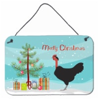 Naked Neck Chicken Christmas Wall or Door Hanging Prints, Teal
