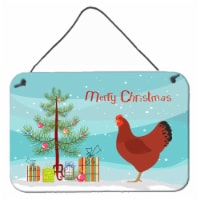 New Hampshire Red Chicken Christmas Wall or Door Hanging Prints, Teal