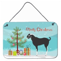 Black Bengal Goat Christmas Wall or Door Hanging Prints, Teal