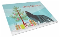 Carolines Treasures  BB9200LCB Sumatra Chicken Christmas Glass Cutting Board Lar