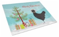 Polish Poland Chicken Christmas Glass Cutting Board Large, Teal