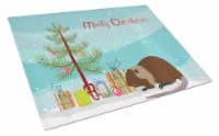 Coypu Nutria River Rat Christmas Glass Cutting Board Large, Teal