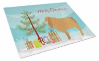 American Lamancha Goat Christmas Glass Cutting Board Large, Teal