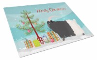 Welsh Black-Necked Goat Christmas Glass Cutting Board Large, Teal