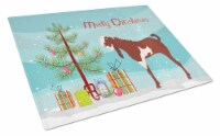 Carolines Treasures  BB9257LCB Jamnapari Goat Christmas Glass Cutting Board Larg