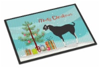 Black Bengal Goat Christmas Indoor or Outdoor Mat 18x27, Teal