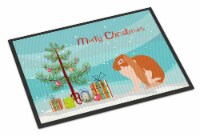 English Lop Rabbit Christmas Indoor or Outdoor Mat 18x27, Teal