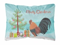 Dutch Bantam Chicken Christmas Canvas Fabric Decorative Pillow, Teal
