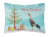 Kulang Chicken Christmas Canvas Fabric Decorative Pillow, Teal