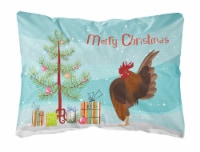 Malaysian Serama Chicken Christmas Canvas Fabric Decorative Pillow, Teal