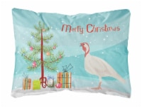 Beltsville Small White Turkey Hen Christmas Canvas Fabric Decorative Pillow, Tea
