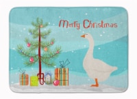 Embden Goose Christmas Machine Washable Memory Foam Mat, Teal