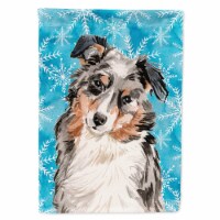 Carolines Treasures  BB9432CHF Australian Shepherd Winter Flag Canvas House Size