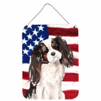 Tricolor Cavalier Spaniel Patriotic Wall or Door Hanging Prints