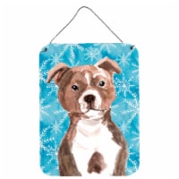 Carolines Treasures  BB9462DS1216 Red Staffie Bull Terrier Winter Wall or Door H