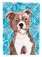 Carolines Treasures  BB9462GF Red Staffie Bull Terrier Winter Flag Garden Size