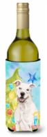 Carolines Treasures  BB9396LITERK White Staffie Bull Terrier Christmas Wine Bott